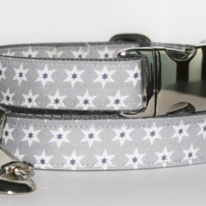 Hundehalsband und Hundeleine Stella mit Sternenmotiv als Set in verschiedenen Ausführungen erhältlich